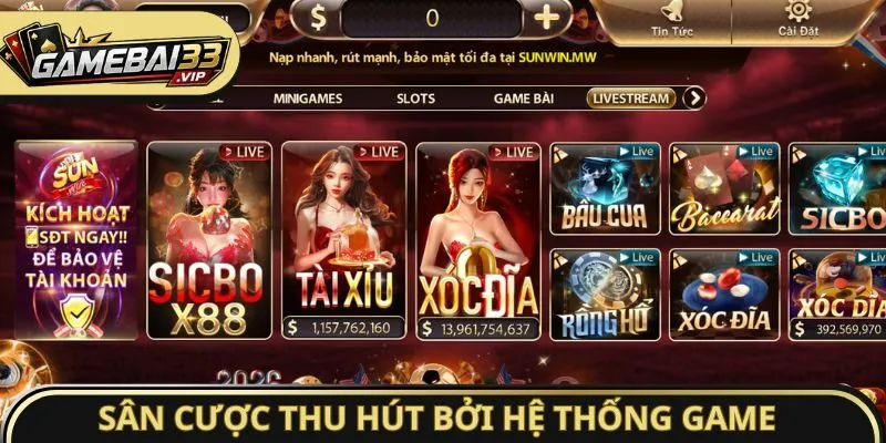 Sân cược thu hút với hệ thống game siêu đa dạng